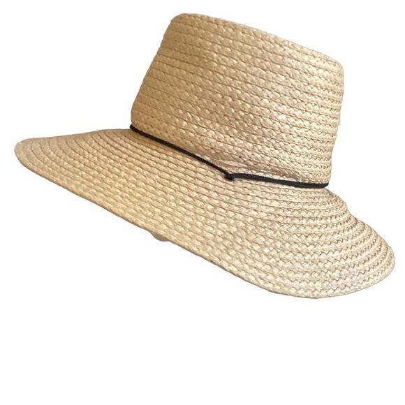 Women's Paper Straw Boater Sun Hat Adjustable Chin Strap Universal Thread 202C - Picture 5 of 10